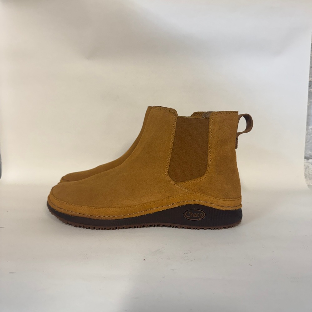 Chaco Paonia Chelsea Boots Womens Ochre Suede Ankle Boots Water Resistant